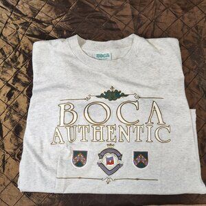 Vintage Boca Authentic Single Stitch Grey T-Shirt Mens Large